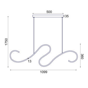 ΚΡΕΜΑΣΤΟ ΦΩΤΙΣΤΙΚΟ LED 27W 3000K 1890LM CALISTA ΜΑΥΡΟ ΑΛΟΥΜΙΝΙΟ IP20 110X6XH175CM ACA DECOR – YL1809LEDPBK