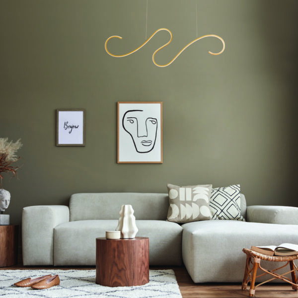 ΚΡΕΜΑΣΤΟ ΦΩΤΙΣΤΙΚΟ LED 27W 3000K 1890LM CALISTA ΧΡΥΣΟ ΑΛΟΥΜΙΝΙΟ IP20 110X6XH175CM ACA DECOR – YL1809LEDPGD