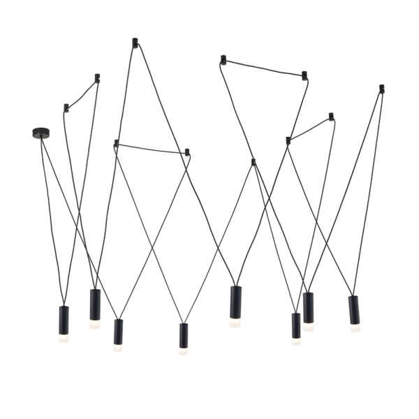 ΚΡΕΜΑΣΤΟ ΦΩΤΙΣΤΙΚΟ 5ΧG9 ΜΑΥΡΟ ΑΛΟΥΜΙΝΙΟ 5x D3,6XH13CM ΚΑΛΩΔΙΟ 11,2M 8HOOKS TERES ACA DECOR – YL22P5BK