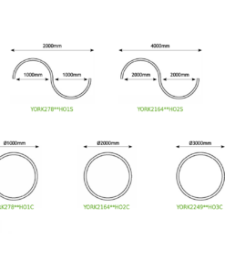 Κρεμαστό Γραμμικό Φωτιστικό Up-Down σε Σχήμα Κύκλου και S YORK ACA
