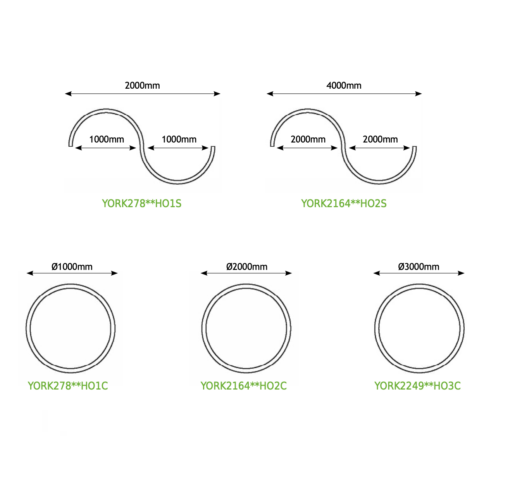 Κρεμαστό Γραμμικό Φωτιστικό Up-Down σε Σχήμα Κύκλου και S YORK ACA