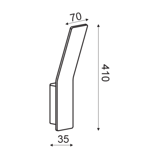 ACA DECOR   – Επίτοιχο Φωτιστικό LED 9W 3000K Αλουμίνιο Γκρι 40X7X12cm