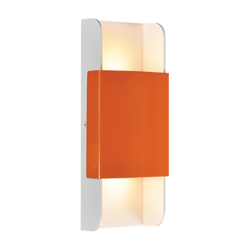 ACA DECOR   – Επίτοιχο Φωτιστικό LED 12W 3000K Αλουμίνιο Πορτοκαλί + Λευκό 25X11X5