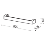 ACA DECOR   – Επίτοιχο Φωτιστικό LED 12W 3000K Αλουμίνιο Μαύρο 60Χ6,4Χ10,5cm