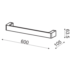 ACA DECOR   – Επίτοιχο Φωτιστικό LED 12W 3000K Αλουμίνιο Μαύρο 60Χ6,4Χ10,5cm