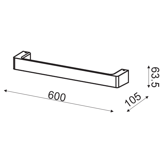 ACA DECOR   – Επίτοιχο Φωτιστικό LED 12W 3000K Αλουμίνιο Μαύρο 60Χ6,4Χ10,5cm