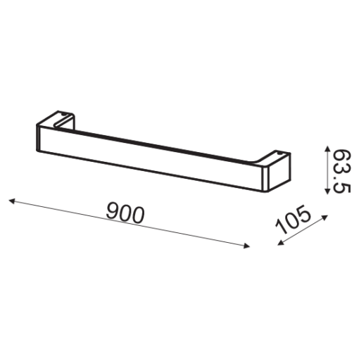 ACA DECOR   – Επίτοιχο Φωτιστικό LED 18W 3000K Αλουμίνιο Μαύρο 90Χ6,4Χ10,5cm