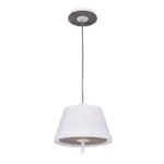 ACA DECOR   – Κρεμαστό Φωτιστικό 1ΧE27 Απόχρωση Τσιμέντο Mdf + Λευκό Μέταλλο + Ύφασμα Φ28ΧΗ80cm