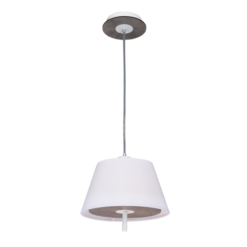 ACA DECOR   – Κρεμαστό Φωτιστικό 1ΧE27 Απόχρωση Τσιμέντο Mdf + Λευκό Μέταλλο + Ύφασμα Φ28ΧΗ80cm