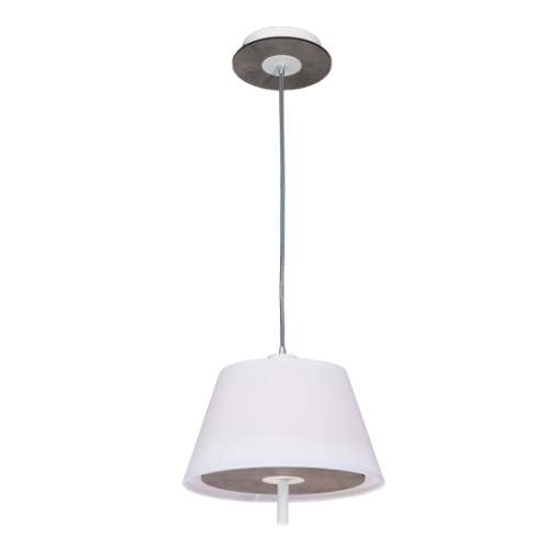 ACA DECOR   – Κρεμαστό Φωτιστικό 1ΧE27 Απόχρωση Τσιμέντο Mdf + Λευκό Μέταλλο + Ύφασμα Φ28ΧΗ80cm