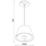 ACA DECOR   – Κρεμαστό Φωτιστικό 1ΧE27 Απόχρωση Τσιμέντο Mdf + Λευκό Μέταλλο + Ύφασμα Φ28ΧΗ80cm