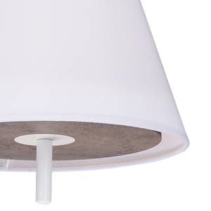 ACA DECOR   – Κρεμαστό Φωτιστικό 1ΧE27 Απόχρωση Τσιμέντο Mdf + Λευκό Μέταλλο + Ύφασμα Φ28ΧΗ80cm