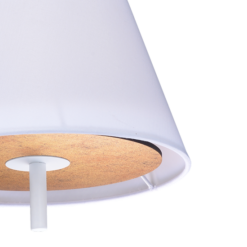 ACA DECOR   – Κρεμαστό Φωτιστικό 1ΧE27 Αντικέ Ορείχαλκος Mdf+Λευκό Μέταλλο + Ύφασμα Φ39XH80cm