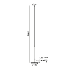 ΕΠΙΔΑΠΕΔΙΟ ΦΩΤΙΣΤΙΚΟ LED 18W 3000K 1440LM ΟΡΕΙΧΑΛΚΟ ΑΛΟΥΜΙΝΙΟ DIMMER ΑΦΗΣ D18ΧD1,8ΧΗ146CM AVENUE ACA DECOR DEVOR – ZM16LEDF148AB
