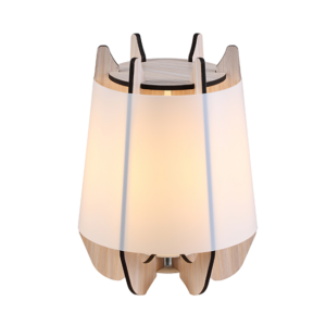 ACA DECOR   – Επιτραπέζιο Φωτιστικό 1ΧE27 Λευκό Πλαστικό +Απόχρωση Ξύλου Mdf Φ25 ZM170011T