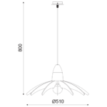 ACA DECOR   – Κρεμαστό Φωτιστικό 1ΧE27 Απόχρωση Ξύλου Mdf + Λευκό Μεταλλικό Φ50XH80cm