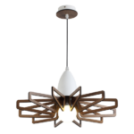ACA DECOR   – Κρεμαστό Φωτιστικό 1ΧE27 Απόχρωση Σκούρου Ξύλου Mdf + Λευκό Μεταλλικό ACA – ZM170051P