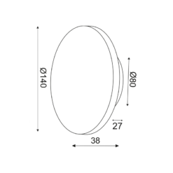 ΕΠΙΤΟΙΧΟ Φ/Σ LED 5W 3000Κ 400LM TERRAZZO MDF ΚΥΚΛΟΣ Φ14ΧΗ3,6CM ECLIPSE ACA – ZM1705LEDWT