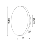 ΕΠΙΤΟΙΧΟ ΦΩΤΙΣΤΙΚΟ LED 24W 3000Κ 1920LM ΑΝ.ΚΑΦΕ ΔΕΡΜΑ MDF ΚΥΚΛΟΣ Φ40ΧΗ3,6CM ECLIPSE ACA – ZM1724LEDWLL