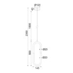 ^ΚΡΕΜΑΣΤΟ Φ/Σ LED 8W 3000K 560LM VENUS ΟΡΕΙΧΑΛΚΟ ΜΕΤ/ΚΟ IP20 15Χ2,3ΧH230CM ACA – ZM32LEDP15BR