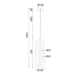ΚΡΕΜΑΣΤΟ Φ/Σ LED 16W 3000K 1120LM VENUS ΧΡΩΜΙΟ ΜΕΤ/ΚΟ IP20 15X15XH230CM ACA – ZM33LEDP15CH