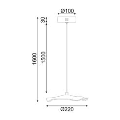 ΚΡΕΜΑΣΤΟ ΦΩΤΙΣΤΙΚΟ LED 5W 3000K 400LM NINFEA ΟΡΕΙΧΑΛΚΟ ΜΕΤΑΛΛΙΚΟ IP20 D22XH160CM ACA – ZM34LEDP22BR