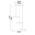 ΚΡΕΜΑΣΤΟ Φ/Σ LED 15W 3000K 1050LM NINFEA ΟΡΕΙΧΑΛΚΟ ΜΕΤ/ΚΟ IP20 D43XH210CM ACA – ZM34LEDP45BR