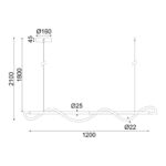 ΚΡΕΜΑΣΤΟ ΦΩΤΙΣΤΙΚΟ  LED 36W 3000K 2000LM KYMA ΜΑΥΡΟ ΜΕΤΑΛΛΙΚΟ IP20 120Χ6XΗ215CM ACA – ZM36LEDP120BK