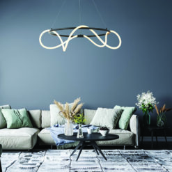 ΚΡΕΜΑΣΤΟ Φ/Σ LED 60W 3000K 3400LM KYMA ΜΑΥΡΟ ΜΕΤ/ΚΟ IP20 D80XH230CM ACA – ZM36LEDP80BK