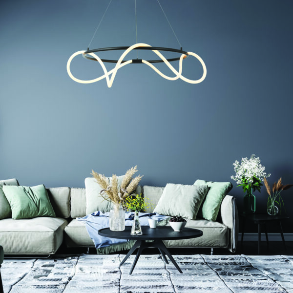 ΚΡΕΜΑΣΤΟ Φ/Σ LED 60W 3000K 3400LM KYMA ΜΑΥΡΟ ΜΕΤ/ΚΟ IP20 D80XH230CM ACA – ZM36LEDP80BK