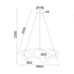 ΚΡΕΜΑΣΤΟ Φ/Σ LED 60W 3000K 3400LM KYMA ΜΑΥΡΟ ΜΕΤ/ΚΟ IP20 D80XH230CM ACA – ZM36LEDP80BK