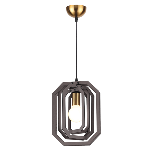 ACA DECOR   κρεμαστό φωτιστικό ορθογώνιο σε καφέ δέρμα , ZM391P24WDL