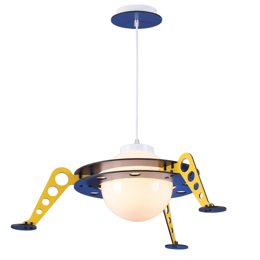 ACA DECOR   κρεμαστό παιδικό φωτιστικό 1xE27 σε μπλε κίτρινο λευκό χρώμα – ZM681P61