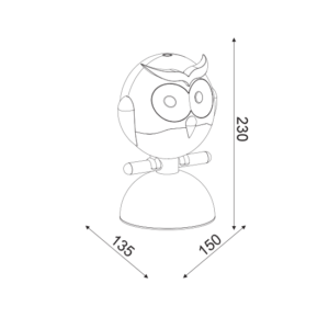 ACA DECOR  – Επιτραπέζιο Φωτιστικό 1ΧΕ14 Καφέ Πλαστικό Κουκουβάγια 15Χ13,5ΧΗ23cm