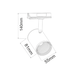 LED Φωτιστικό Ράγας 2 Καλωδίων Μαύρο 7W ACA 24° 500lm Θερμό 3000K ACA  – ZUNO730B2