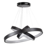 GloboStar® NEMESIS TRIO 61167-DECO Κρεμαστό Φωτιστικό Δαχτυλίδι-Κύκλος LED CCT 100W 12123lm 360° AC 220-240V – Εναλλαγή Φωτισμού μέσω Τηλεχειριστηρίου All In One Ψυχρό 6000k+Φυσικό 4500k+Θερμό 2700k Dimmable Φ25+40+60cm – Μαύρο – 3 Years Warranty