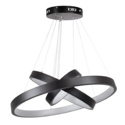 GloboStar® NEMESIS TRIO 61167-DECO Κρεμαστό Φωτιστικό Δαχτυλίδι-Κύκλος LED CCT 100W 12123lm 360° AC 220-240V – Εναλλαγή Φωτισμού μέσω Τηλεχειριστηρίου All In One Ψυχρό 6000k+Φυσικό 4500k+Θερμό 2700k Dimmable Φ25+40+60cm – Μαύρο – 3 Years Warranty