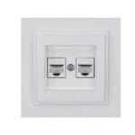 ΠΡΙΖΑ DATA CAT 6 RJ 45 ΔΙΠΛΗ ΛΕΥΚΗ EUROLAMP – 152-10141