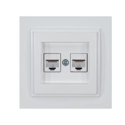 ΠΡΙΖΑ DATA CAT 6 RJ 45 ΔΙΠΛΗ ΛΕΥΚΗ EUROLAMP – 152-10141
