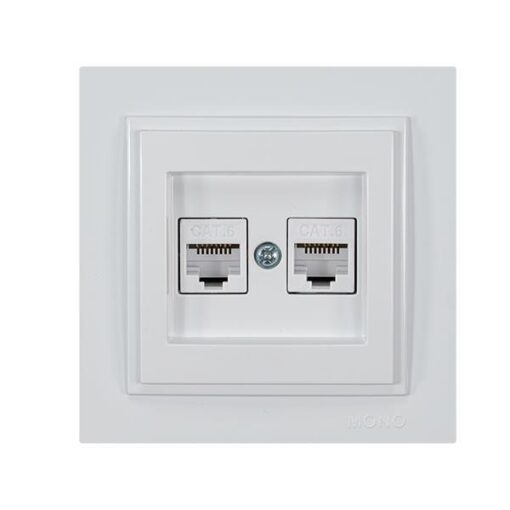 ΠΡΙΖΑ DATA CAT 6 RJ 45 ΔΙΠΛΗ ΛΕΥΚΗ EUROLAMP – 152-10141
