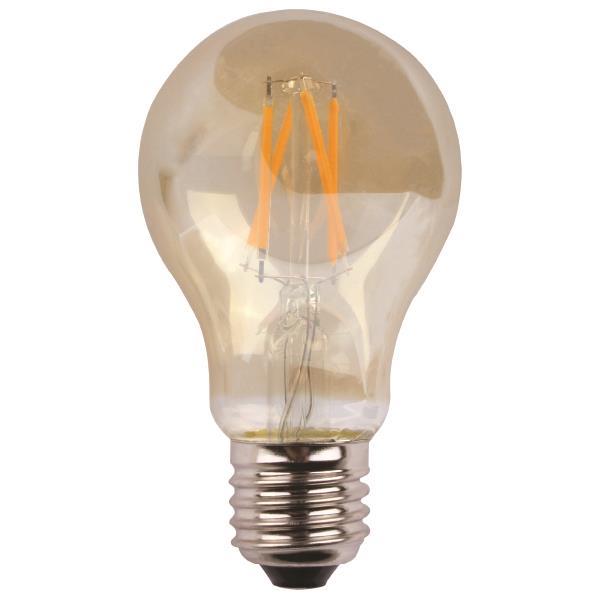 ΛΑΜΠΑ ΚΟΙΝΗ LED CROSSED FILAMENT 7W E27 2400K 220-240V GOLD GLASS DIMMABLE EUROLAMP – 147-78760