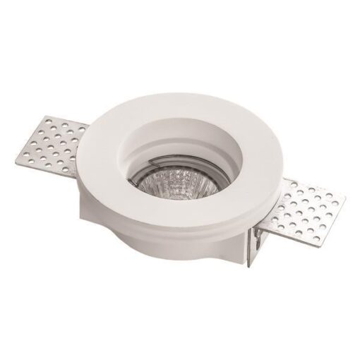 ΣΠΟΤ ΓΥΨΙΝΟ ΜΟΝΟ ΣΤΡΟΓΓΥΛΟ GU10 Φ100×40 EUROLAMP 147-53201