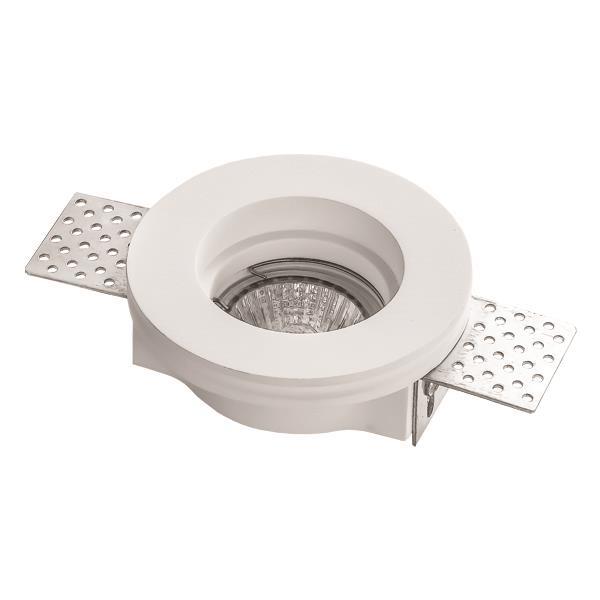 ΣΠΟΤ ΓΥΨΙΝΟ ΜΟΝΟ ΣΤΡΟΓΓΥΛΟ GU10 Φ100×40 EUROLAMP 147-53201