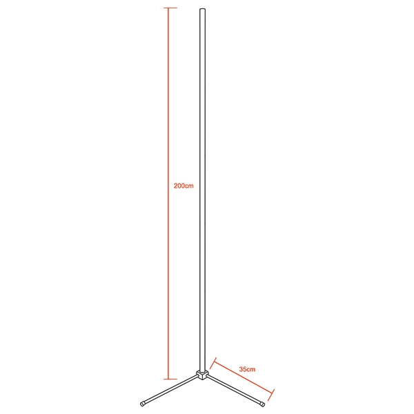 Μοντέρνο Minimal Επιδαπέδιο Μαύρο Φωτιστικό 200cm LED 32 Watt με Ασύρματο Χειριστήριο Αφής 2.4G RF & Dimmer CCT – Ψυχρό – Ημέρας – Θερμό GloboStar ALIEN Design GLOBO-200-10