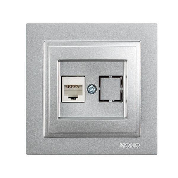 ΠΡΙΖΑ DATA CAT 6 RJ 45 MONH ΑΣΗΜΙ EUROLAMP – 152-10440