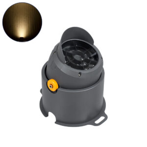 GloboStar® FLOOD-SIMA 90495 Κινούμενος Προβολέας – Σποτ Φωτισμού Wall Washer με Αντιθαμβωτική Γρίλια για Φωτισμό Κτιρίων LED 36W 3240lm 30° DC 24V Αδιάβροχο IP67 Μ21 x Π26 x Υ27cm Θερμό Λευκό 2700K – Γκρι Ανθρακί – 3 Years Warranty