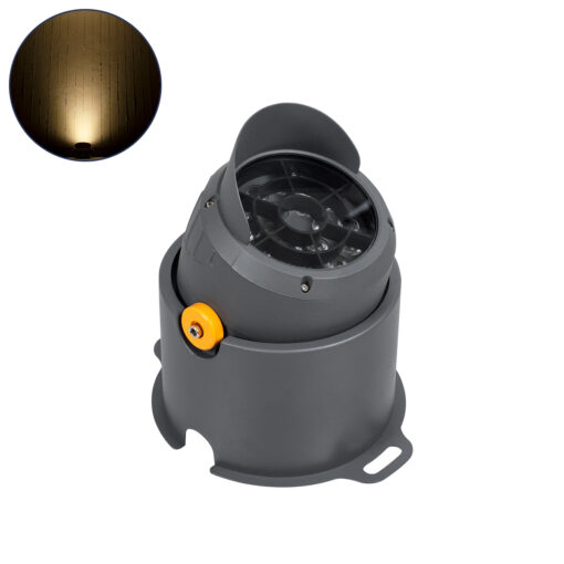 GloboStar® FLOOD-SIMA 90495 Κινούμενος Προβολέας – Σποτ Φωτισμού Wall Washer με Αντιθαμβωτική Γρίλια για Φωτισμό Κτιρίων LED 36W 3240lm 30° DC 24V Αδιάβροχο IP67 Μ21 x Π26 x Υ27cm Θερμό Λευκό 2700K – Γκρι Ανθρακί – 3 Years Warranty