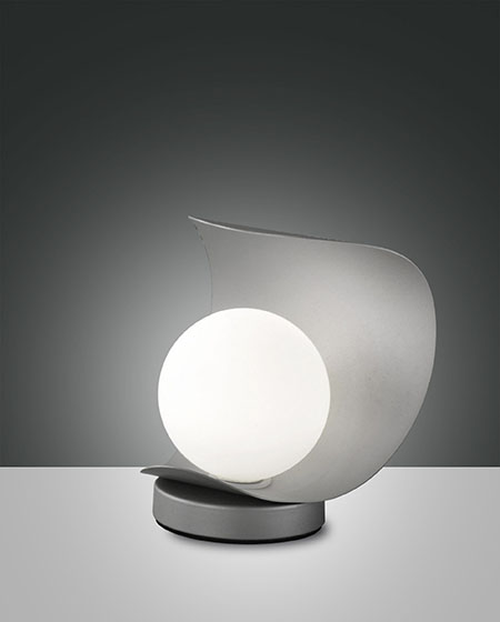 Επιτραπέζιο Φωτιστικό   Fabas Luce Adria LED 6W  Ασημί Με Dimmer Αφής  540lm Θερμό 3000K – 3414-30-137