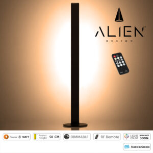 GloboStar® ALIEN-DIVA-BLACK-50-3 ALIEN Design DIVA Μοντέρνο Minimal Nordic Μεταλλικό Φωτιστικό Επιτραπέζιο – Πορτατίφ – Λαμπατέρ Μαύρο LED 8W 960lm με Ασύρματο Χειριστήριο RF & Dimmer IP20 Θερμό Λευκό 3000K Μ3 x Π1.6 x Υ50cm