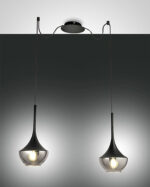 Κρεμαστό Φωτιστικό   Fabas Luce Apollo 2X E27 Μαύρο     – 3623-42-101